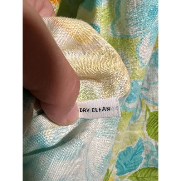 Saks Fifth Avenue Real Clothes 100% Linen Long Sleeve Button Up Floral Print 8 - Picture 6 of 8